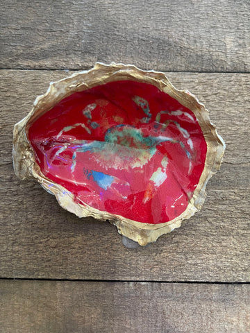 Red blue crab oyster shell