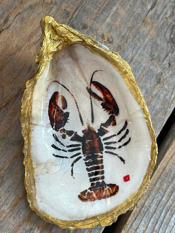 Lobster  over chart oyster shell