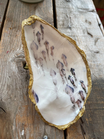 Squid on giant oyster shell