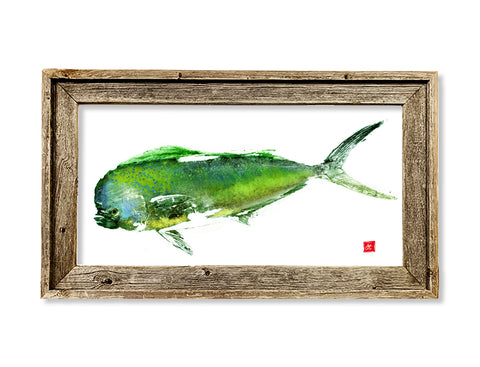 Framed Mahi Mahi  26 x 15 framed print