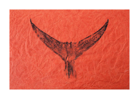 Tuna Tail Original Print on Orange - Unframed