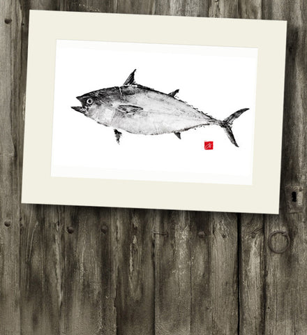 14 x11 False Albacore Gyotaku Archival Print