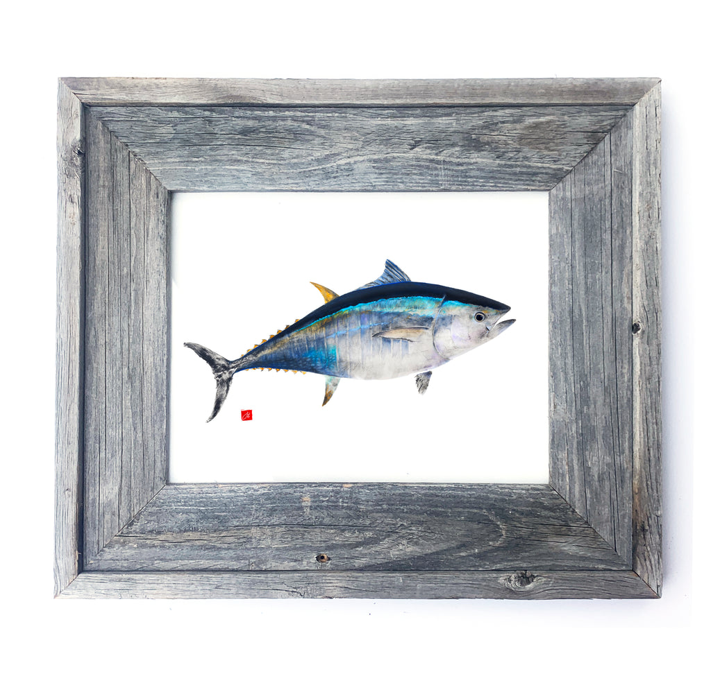 Salt Water Bluefin Tuna Big Game Fishing Patent Poster Art Print 11x14  Reels Poles Rods Wall Decor Pictures