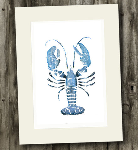 11x 14 Blue Lobster Gyotaku Archival Print