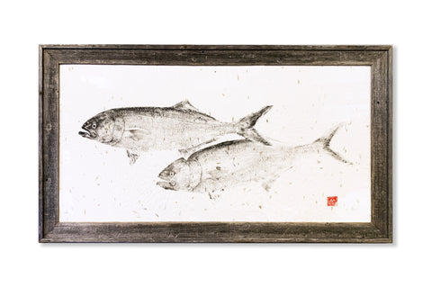 Bluefish pair - Original Framed Print