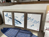Copy of Framed Striped bass Chasing Macs triptych indigo