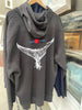 charcoal  gray embroidered hoodie