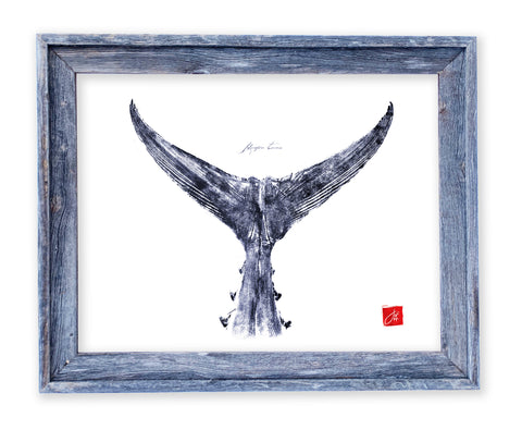 26 x 22 framed indigo tuna tail