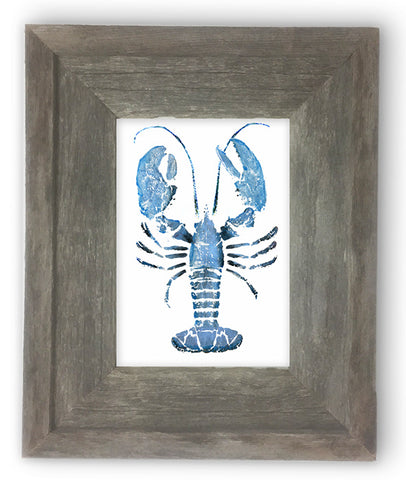 Small Framed light blue lobster