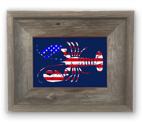Small Framed American flag lobster