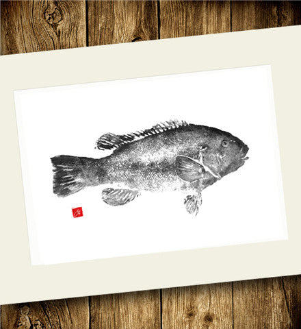 24x18 Limited Edition Tautog Gyotaku Archival Print