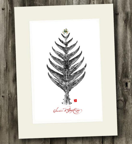 11 x 14 Tuna tail Tree Gyotaku Archival Print