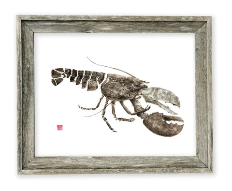 26 x 22 framed lobster from side