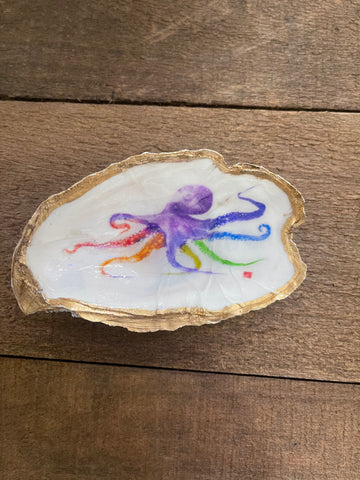 Rainbow octopus oyster shell