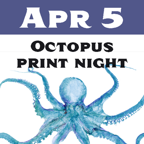 April 5th Fish print Class- Octopus