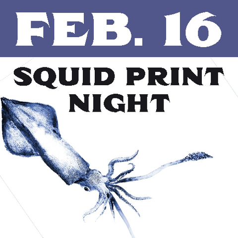 Feb 16th Fish print Class- squid