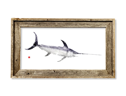 Framed swordfish  26 x 15 framed print