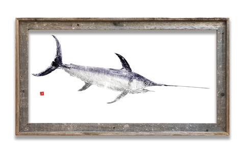 Framed swordfish  41 x 22  framed print