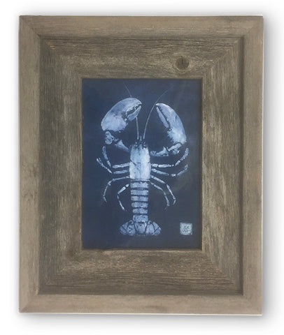 Small Framed lobster on blue