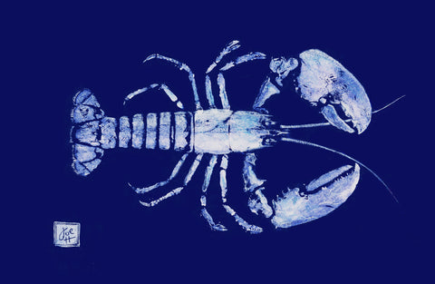 White on blue  lobster placemat
