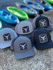 Grey/black Tuna tail Patch Trucker Hat-