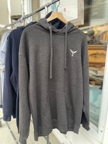 charcoal  gray embroidered hoodie