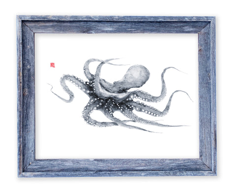 26 x 22 framed swimming octopus