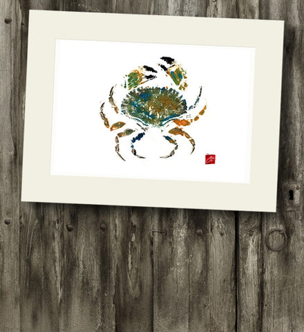 14 x11 Jonah Crab Gyotaku Archival Print