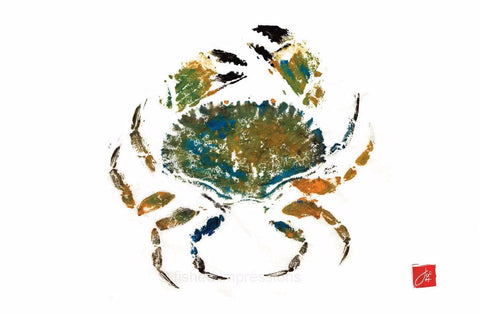 22 x17  Jonah Crab Gyotaku Archival Print