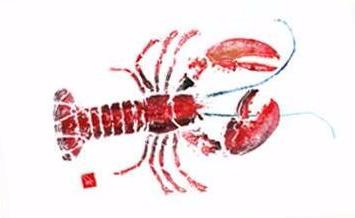 22 x17 Lobster Gyotaku Archival Print