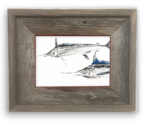 Small Framed White Marlin pair