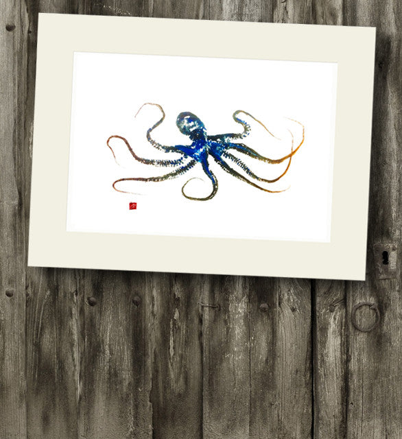 14 x11 Octopus Gyotaku Archival Print – fishedimpressions