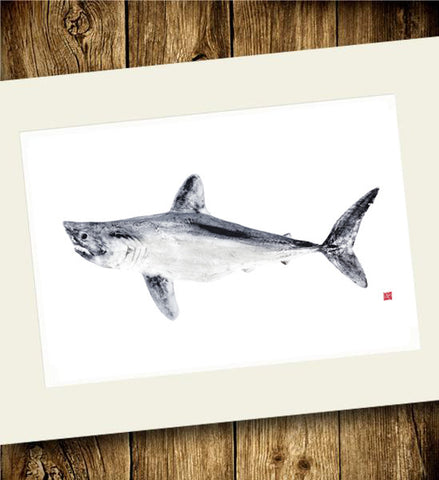 Copy of 18 x 24 Limited Edition Porbeagle Shark Gyotaku Archival Print
