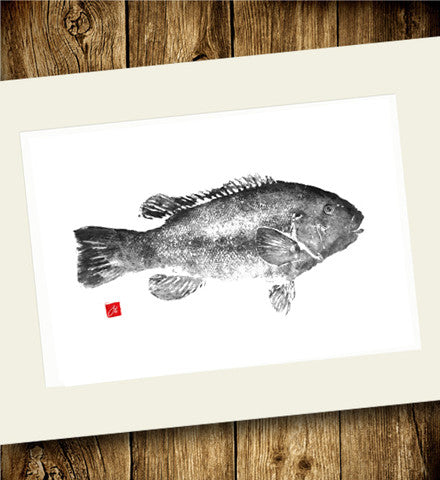 24x18 Limited Edition Tautog Gyotaku Archival Print – fishedimpressions