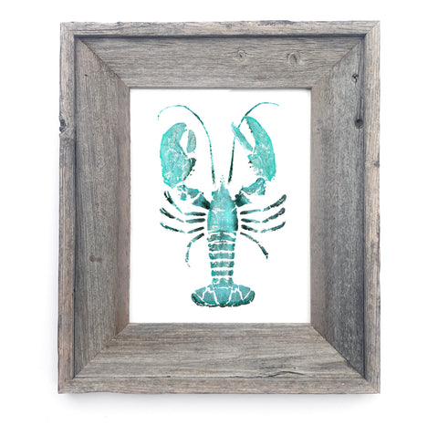 16 x 13 Framed Teal Lobster