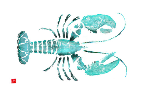 Teal lobster placemat